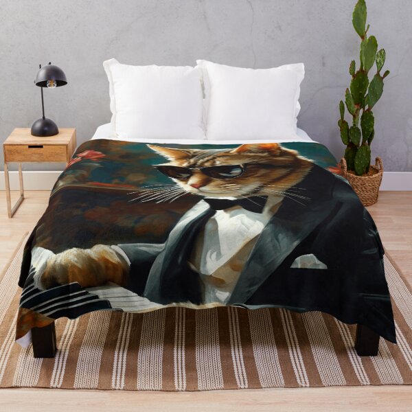 Item preview, Vintage Cat Art: Tomcat Playing Piano | Animal Art | Oil Painting | Cat Art designed and sold by UnhingedBird.
