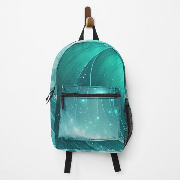 Item preview, Enchanting Teal Ocean Wave with Glowing Particles - Digital Art designed and sold by RGShirtWorks.