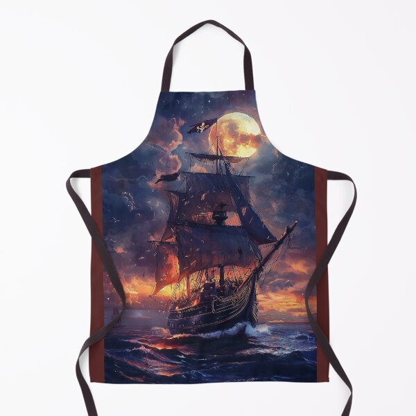 Item preview, Moonlit Pirate Ship – A Legendary Voyage Through the High Seas designed and sold by ArtVibeCo.