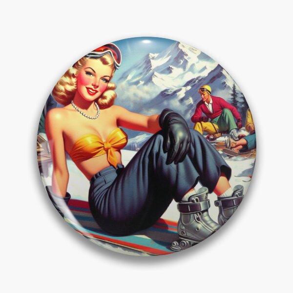 Item preview, Snowboard Pin-up designed and sold by PulpVintage.