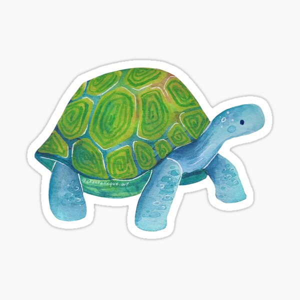 Watercolour Tortoise illustration Sticker