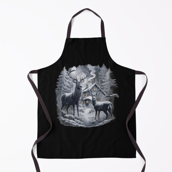 Item preview, Deer in Winter Wonderland Near Cozy Cabin designed and sold by love3617.
