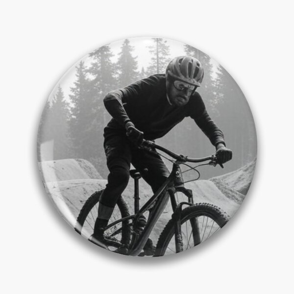 Item preview, Black and White MTB Rider – Full Send Down the Trail designed and sold by GrizzlyCollective.