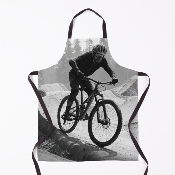 Item preview, Black and White MTB Rider – Full Send Down the Trail designed and sold by GrizzlyCollective.