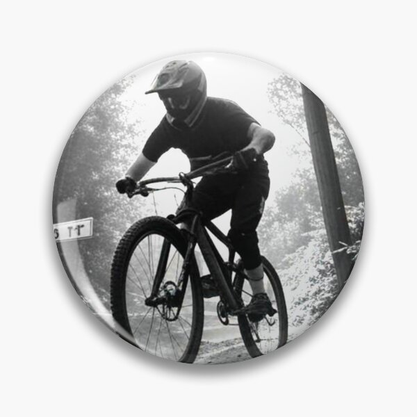 Item preview, Black and White MTB Rider – High-Flying Jump designed and sold by GrizzlyCollective.