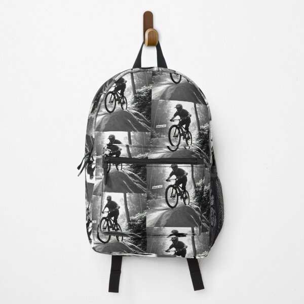 Item preview, Black and White MTB Rider – High-Flying Jump designed and sold by GrizzlyCollective.