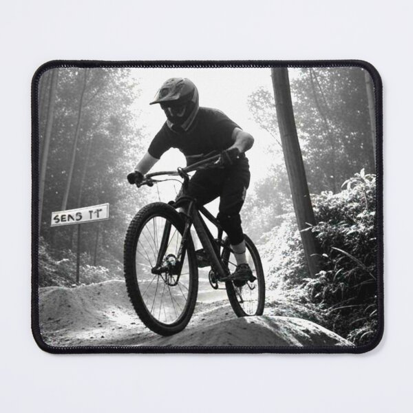 Item preview, Black and White MTB Rider – High-Flying Jump designed and sold by GrizzlyCollective.