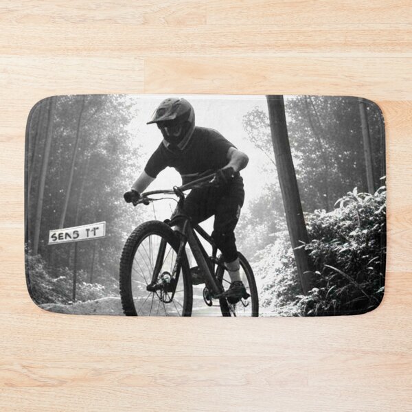Item preview, Black and White MTB Rider – High-Flying Jump designed and sold by GrizzlyCollective.