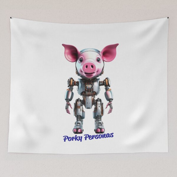 Aperçu de l'œuvre Porky Personas Personnages de cochons amusants créée et vendue par Drone-tees.