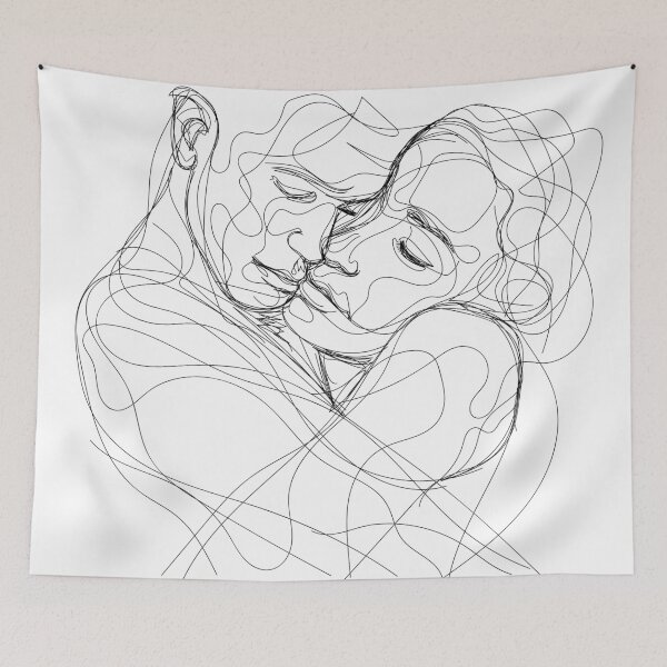 Artikelvorschau, Scribble Art - One Line Art - Coupe Hugging - Minimal Art entworfen und verkauft von One-Line-Artist.