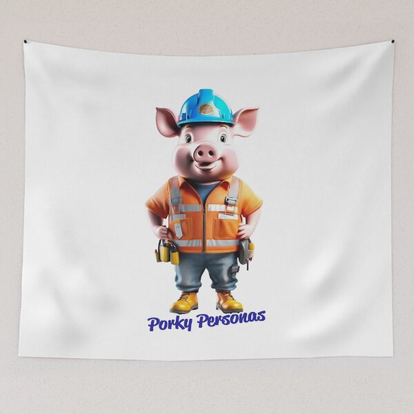 Aperçu de l'œuvre Porky Personas Personnages de cochons amusants créée et vendue par Drone-tees.