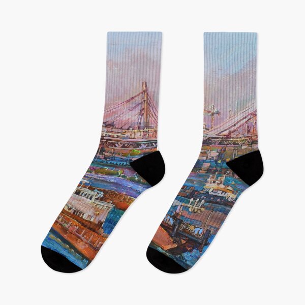 Item preview, View of Urban river cityscape designed and sold by andrii kutsachenko.