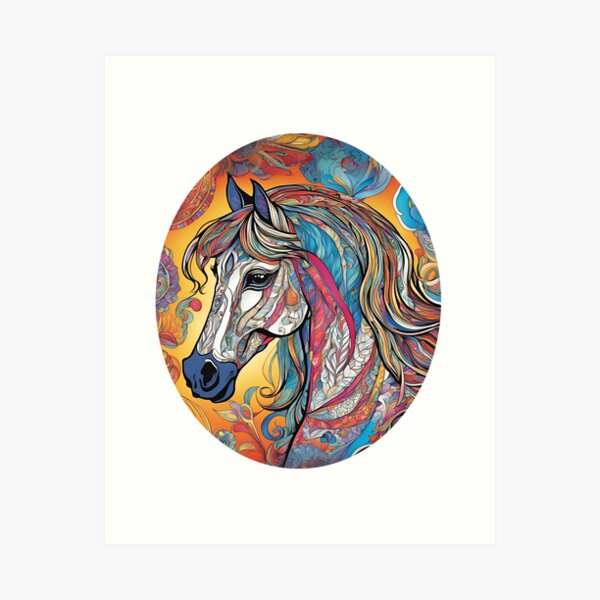Item preview, Brightly Coloured Horse Illustration designed and sold by DoingMaths.
