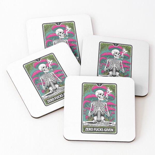 Item preview, Zero fucks given, skeleton, mushrooms, funnyfits70, Humor, Funny, retro, vintage, funny quotes, animal humor, designed and sold by FunnyFits70.
