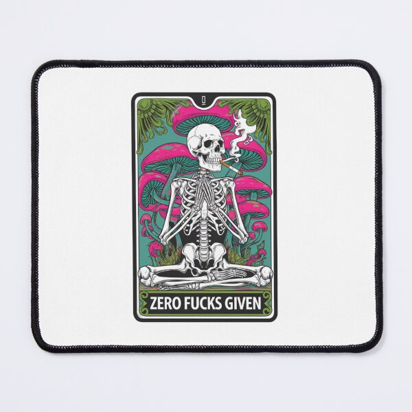 Item preview, Zero fucks given, skeleton, mushrooms, funnyfits70, Humor, Funny, retro, vintage, funny quotes, animal humor, designed and sold by FunnyFits70.