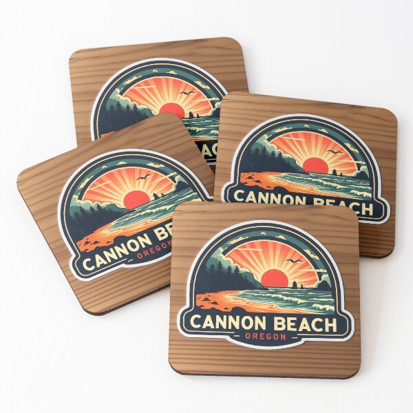 Item preview, Cannon Beach Oregon Sunset Vintage Sticker designed and sold by Psycho-Crazy.