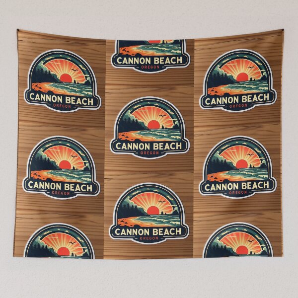 Item preview, Cannon Beach Oregon Sunset Vintage Sticker designed and sold by Psycho-Crazy.