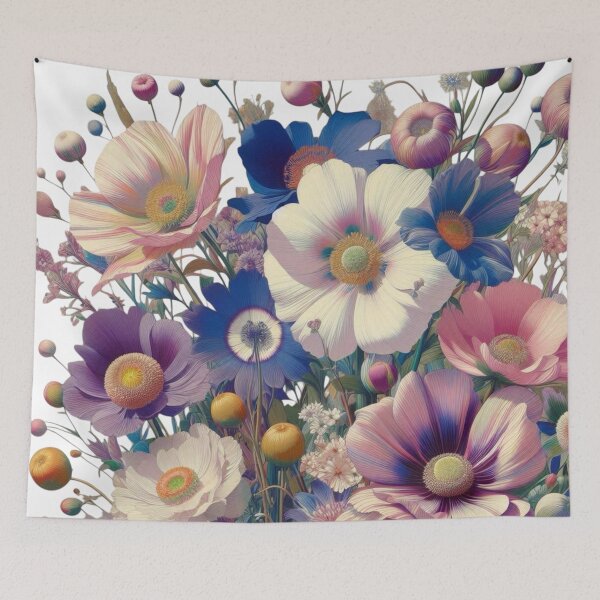 Item preview, Flowers, botanical, spring, floral pattern, cottagecore, japanese pop art designed and sold by Sugar Wisdom .