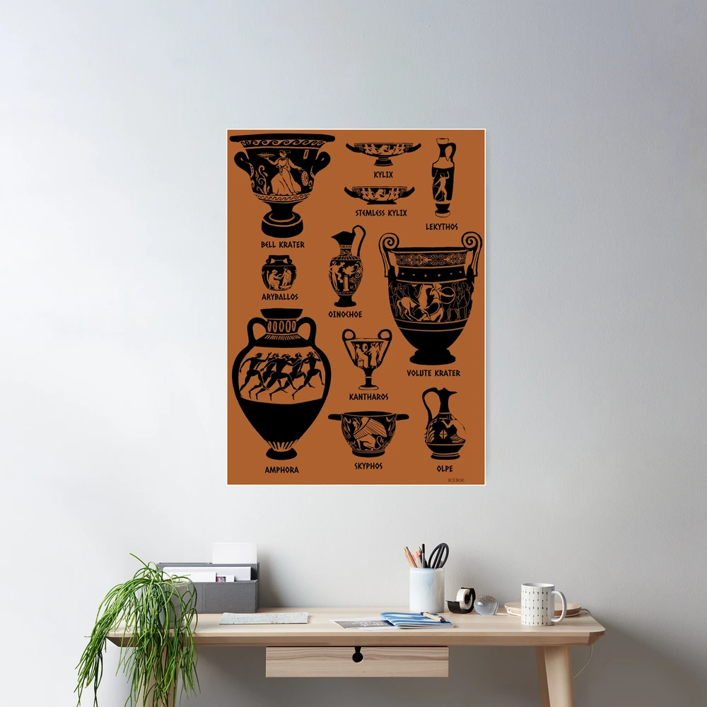 Ancient Greek Pottery Silhouette | Poster