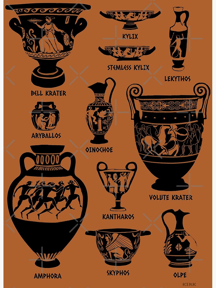 "Ancient Greek Pottery Silhouette" Poster for Sale by flaroh Redbubble