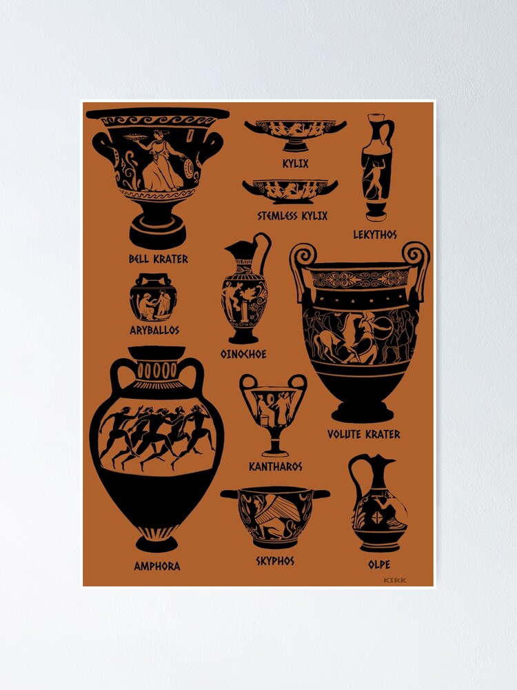 Ancient Greek Pottery Silhouette | Poster