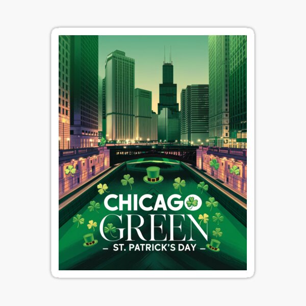 Item preview, Vintage RetroChicago Goes Green – St. Patrick’s Day Night Magic 2025 designed and sold by pod24.