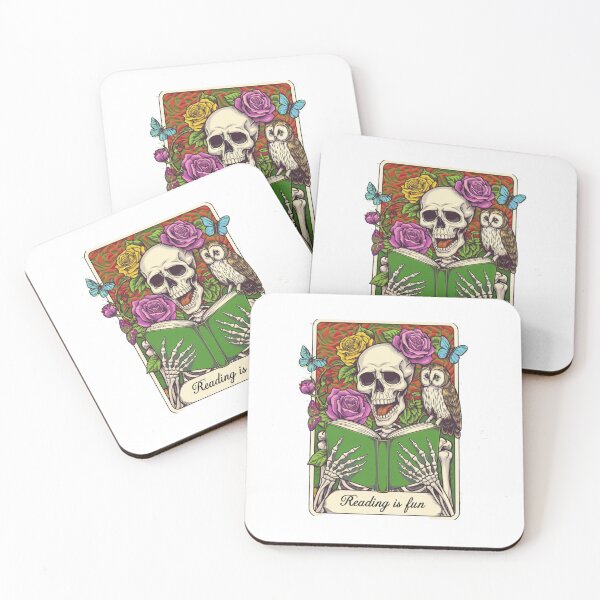 Item preview, Reading is fun, books, skeleton, dead, funnyfits70, Humor, Funny, retro, vintage, funny quotes, animal humor, designed and sold by FunnyFits70.