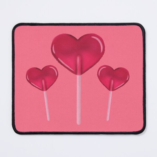 Item preview, Red Heart lollipops and pattern on warm red designed and sold by Guided by Light Art.