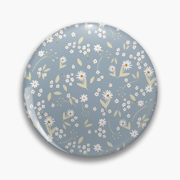 Item preview, Soft Daisy Meadow with Green Leaves on Light Blue Background designed and sold by Studio Pico.