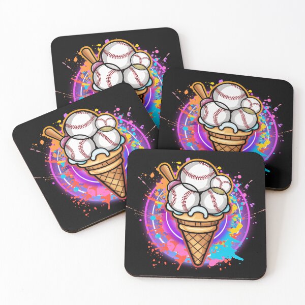 Item preview, Baseball Ice Cream Colorful Watercolour Sports Lover designed and sold by CharismaSklep.