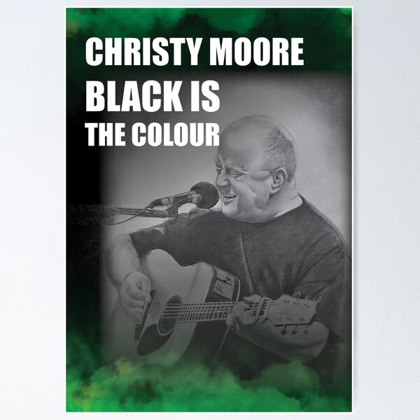 Item preview, Christy Moore | Black is the colour | Portrait | Drawing designed and sold by ConorKeeganArt.