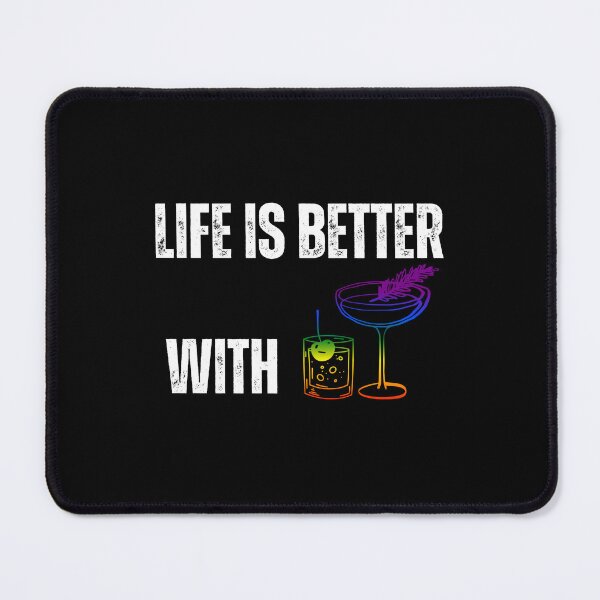 Item preview, Life is better with Cocktails, Classic pride flag graphic, Cocktails lovers, pride Cocktails, Pride Cocktails graphic self care, relaxing, fun times, party, celebrate,  designed and sold by PrideBeProud.