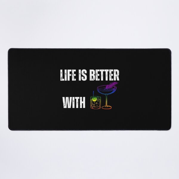 Item preview, Life is better with Cocktails, Classic pride flag graphic, Cocktails lovers, pride Cocktails, Pride Cocktails graphic self care, relaxing, fun times, party, celebrate,  designed and sold by PrideBeProud.