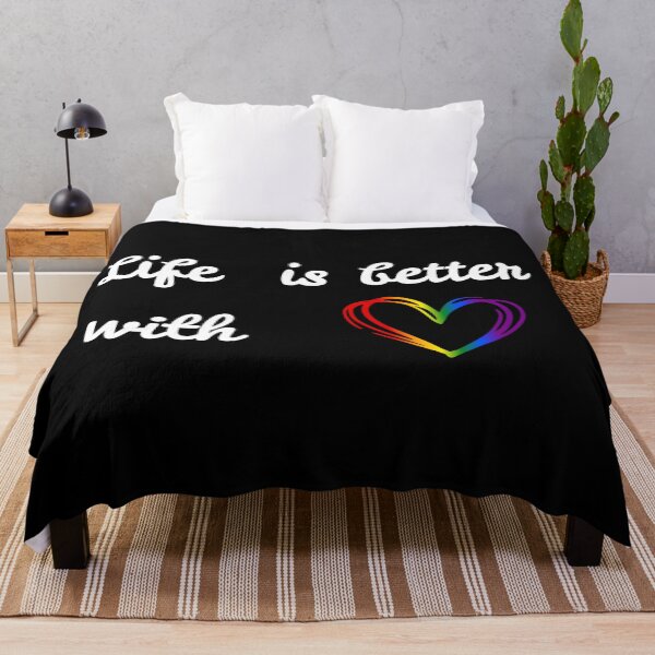 Item preview, Life is better with Love, Classic pride flag graphic, lovers, pride heart, love is love, lover, motivational, inspirational, self care, relaxing, designed and sold by PrideBeProud.