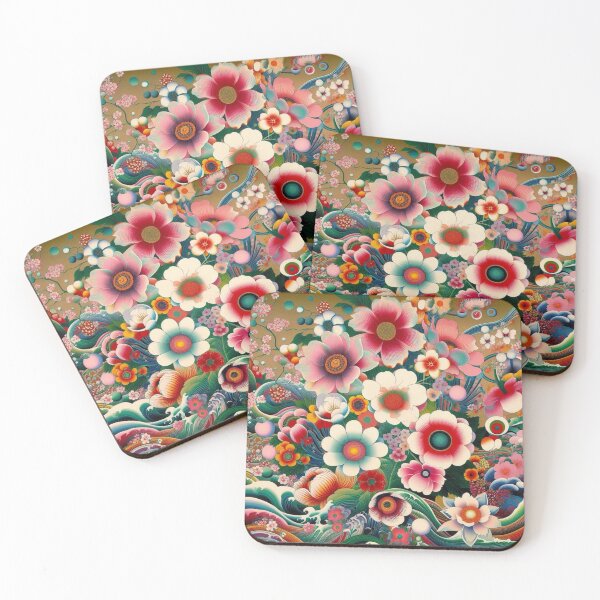 Item preview, Flowers, botanical, spring, floral pattern, cottagecore, japanese pop art designed and sold by Sugar Wisdom .