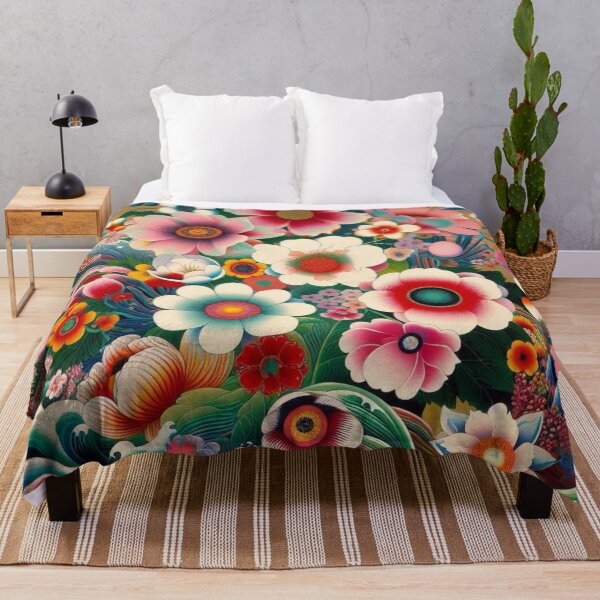 Item preview, Flowers, botanical, spring, floral pattern, cottagecore, japanese pop art designed and sold by Sugar Wisdom .
