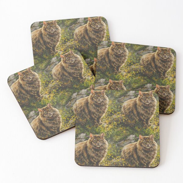 Item preview, Majestic Maine Coons in a Wild Natural Setting – Lush and Vibrant Feline Artwork designed and sold by NSB-Design.