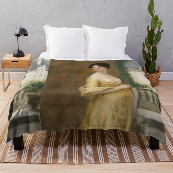 Item preview, Elegant 18th Century French Lady Portrait - Golden Dress and Château Scene designed and sold by CARRAANN.