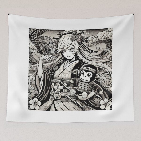Item preview, A gorilla and a ninja girl designed and sold by B-GORIRA.