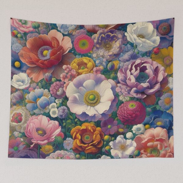 Item preview, Flowers, botanical, spring, floral pattern, cottagecore, japanese pop art designed and sold by Sugar Wisdom .