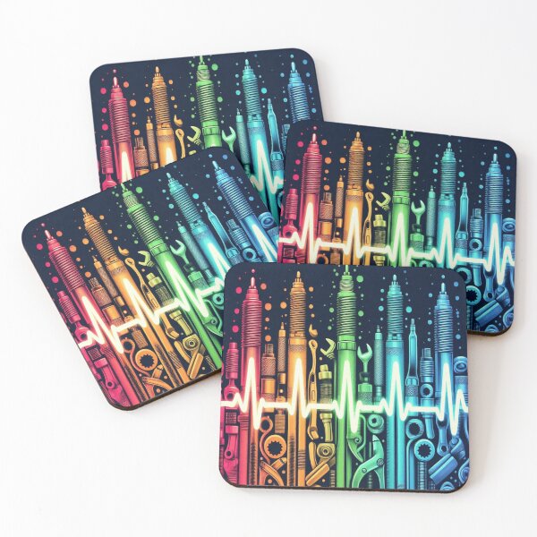 Item preview, Cars Colorful Tools Spark Plugs Electric Neon Pink Green   designed and sold by AvasMillswork.