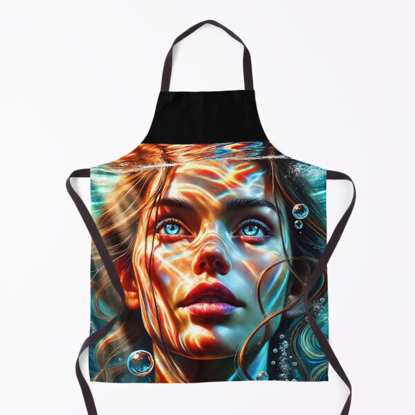 Item preview, Realistic underwater closeup portrait she face blue eyes digitalart designed and sold by EmeraldeaArt.