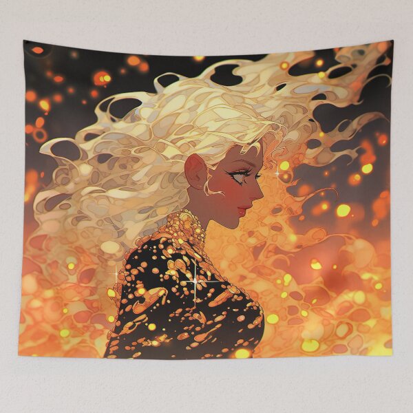 Item preview, Fire Fantasy Anime Girl designed and sold by bubblegoth.