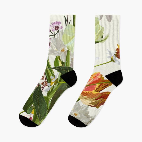 Item preview, Seamless pattern with orange yellow flowers, tulips, comomile, daffodils. designed and sold by MatyKotiv.