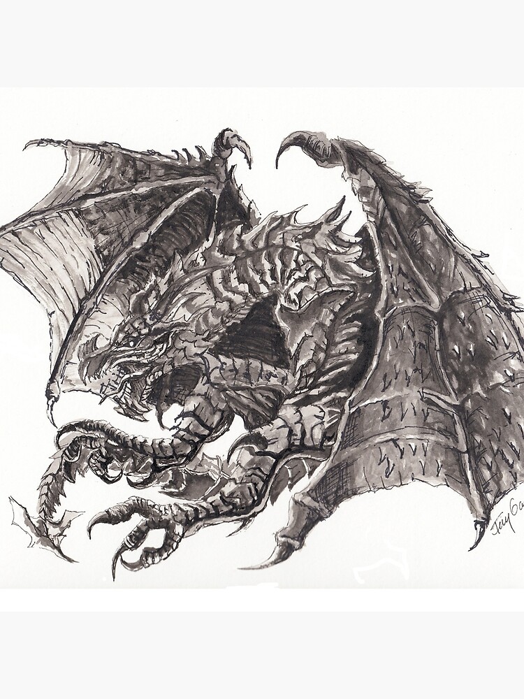 Alduin Skyrim Elderscrolls Dragon World Eater Fantasy Artwork Tote Bag By Terryganey Redbubble