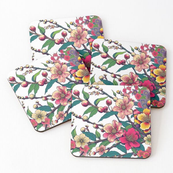 Item preview, Flowers, botanical, spring, floral pattern, cottagecore, japanese pop art designed and sold by Sugar Wisdom .