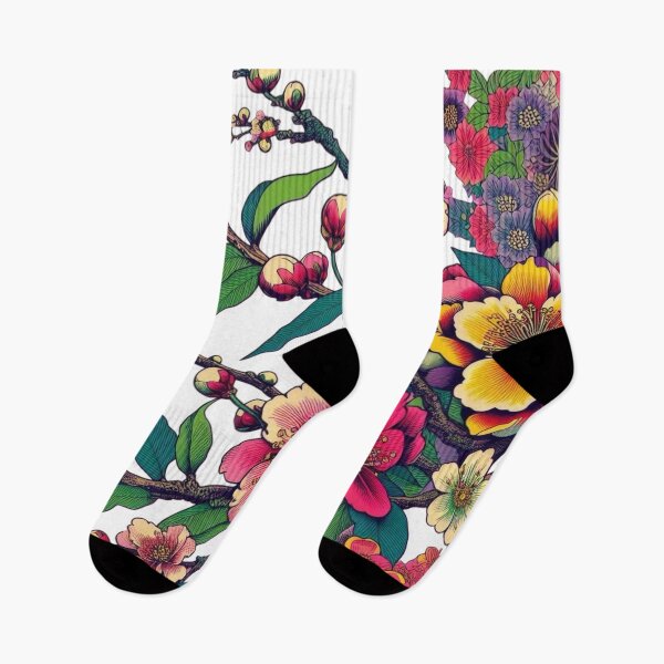 Item preview, Flowers, botanical, spring, floral pattern, cottagecore, japanese pop art designed and sold by Sugar Wisdom .