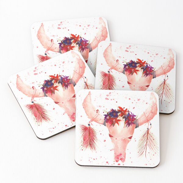 Item preview, Floral Cow Skull designed and sold by Twisted Mule.