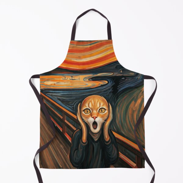 Item preview, The Scream Kitty Painting Edvard Munch designed and sold by Pattern Unhinged.