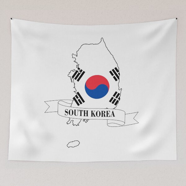 Item preview, South Korea flag map designed and sold by visual adventures.